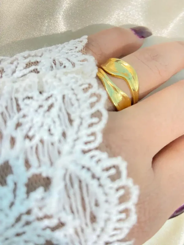 Dual curve ring | dual curve anti tarnish ring
