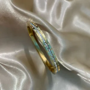 Multi studded anti tarnish gold bracelet bangle