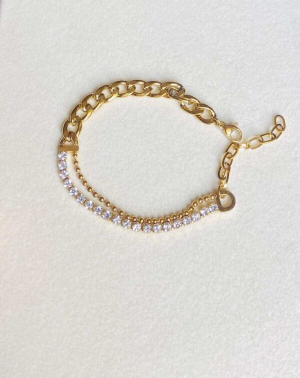 stackable studded two layer bracelet
