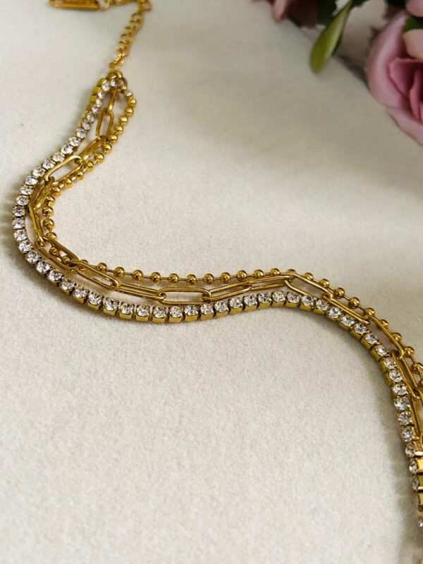 stackable studded three layer bracelet