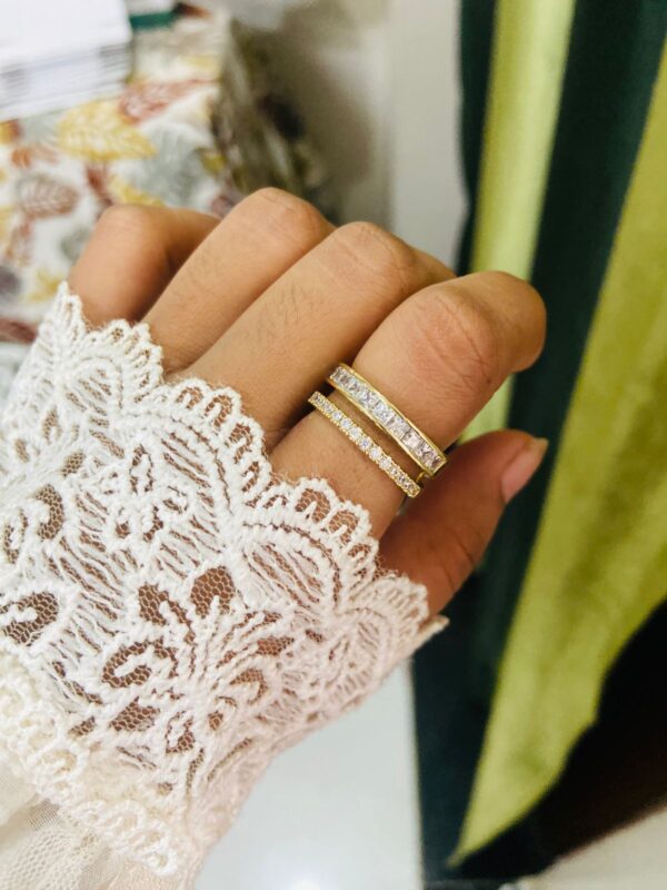 stone studded ring adjustable ring for women