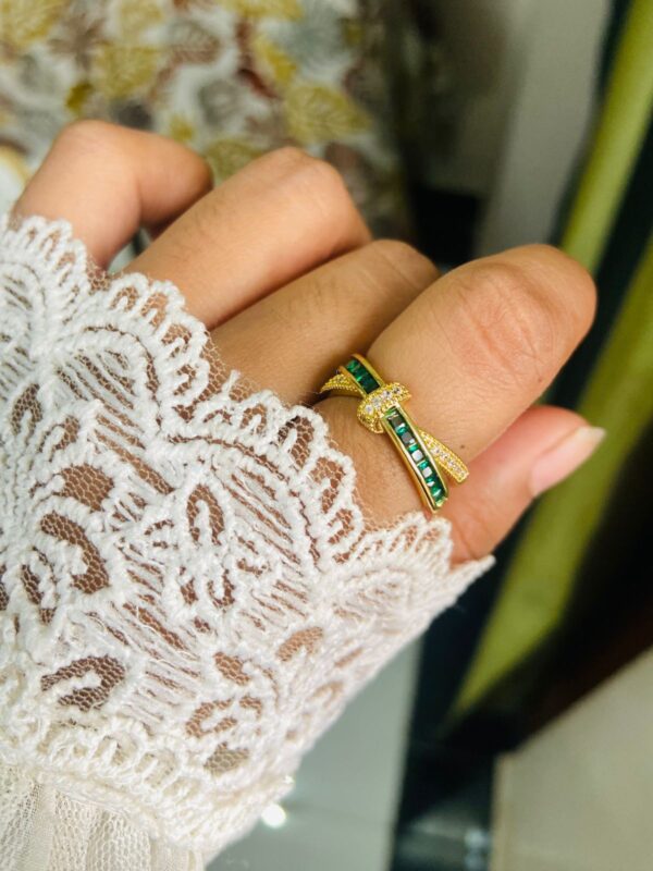 emerald green ring adjustable ring for women