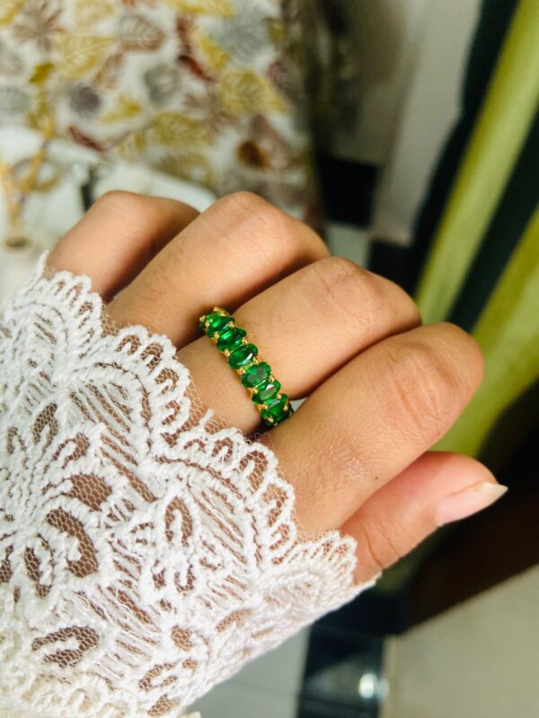 emerald green ring adjustable ring for women