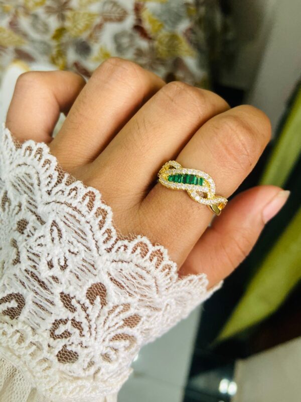 emerald green ring adjustable ring for women