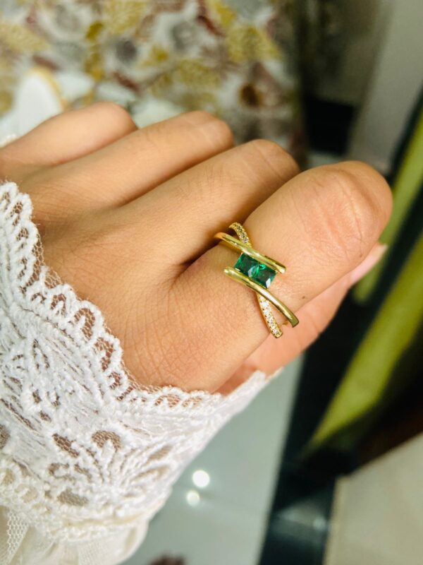 emerald green ring adjustable ring for women