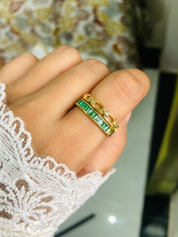 emerald green ring adjustable ring for women