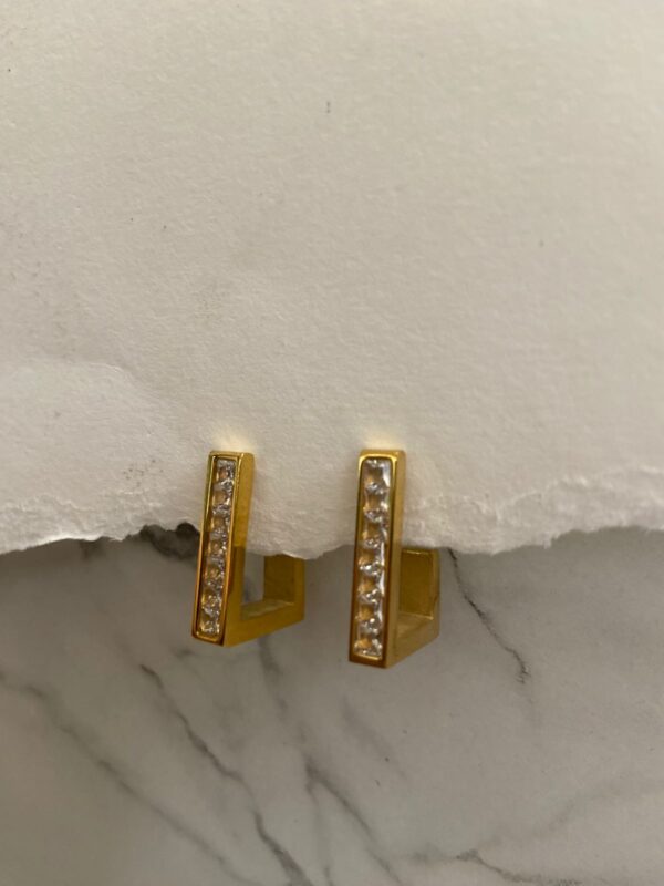 stone studded hoops earring for women