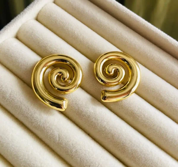 Spiral hoops earring for women | Anti tarnish spiral design earring