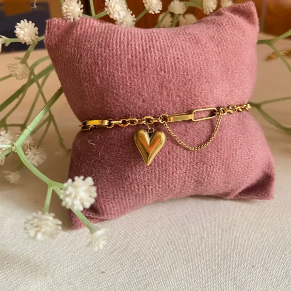 Lovelite heart charm delicate anti-tarnish bracelet
