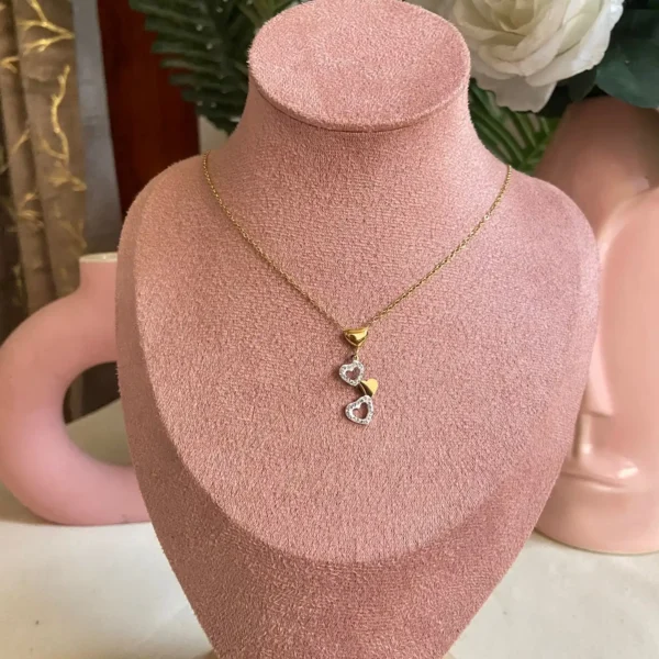 Endless love heart shaped anti-tarnish chain pendent